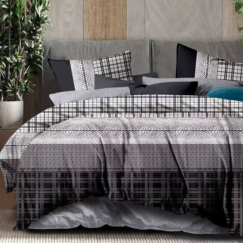 Monochrome Symphony Single Bed Sheet Set